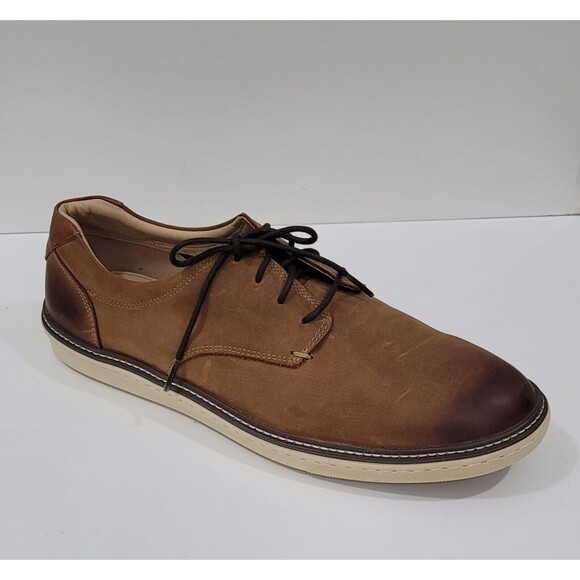 Johnston&Murphy Sheepskin NWOB McGuffey Plain Toe Lace Up Shoes 13M Tan Oiled - Picture 4 of 11